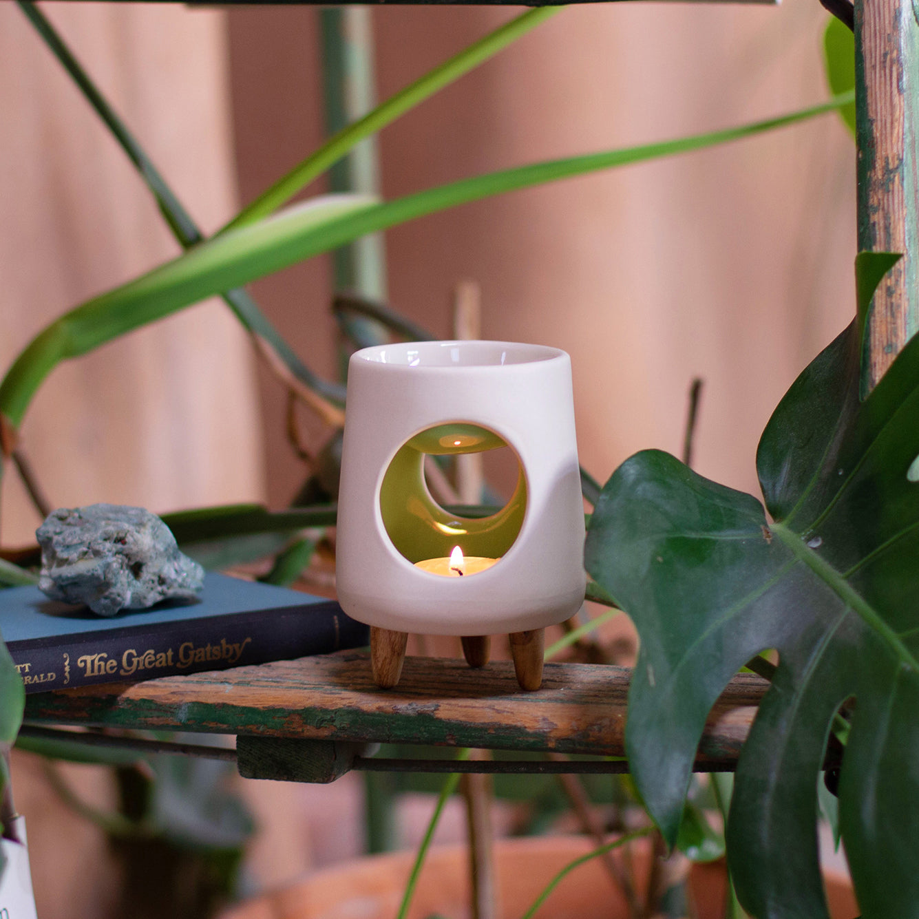 Ceramic wax warmer  Green – Ārya Tārā Candles