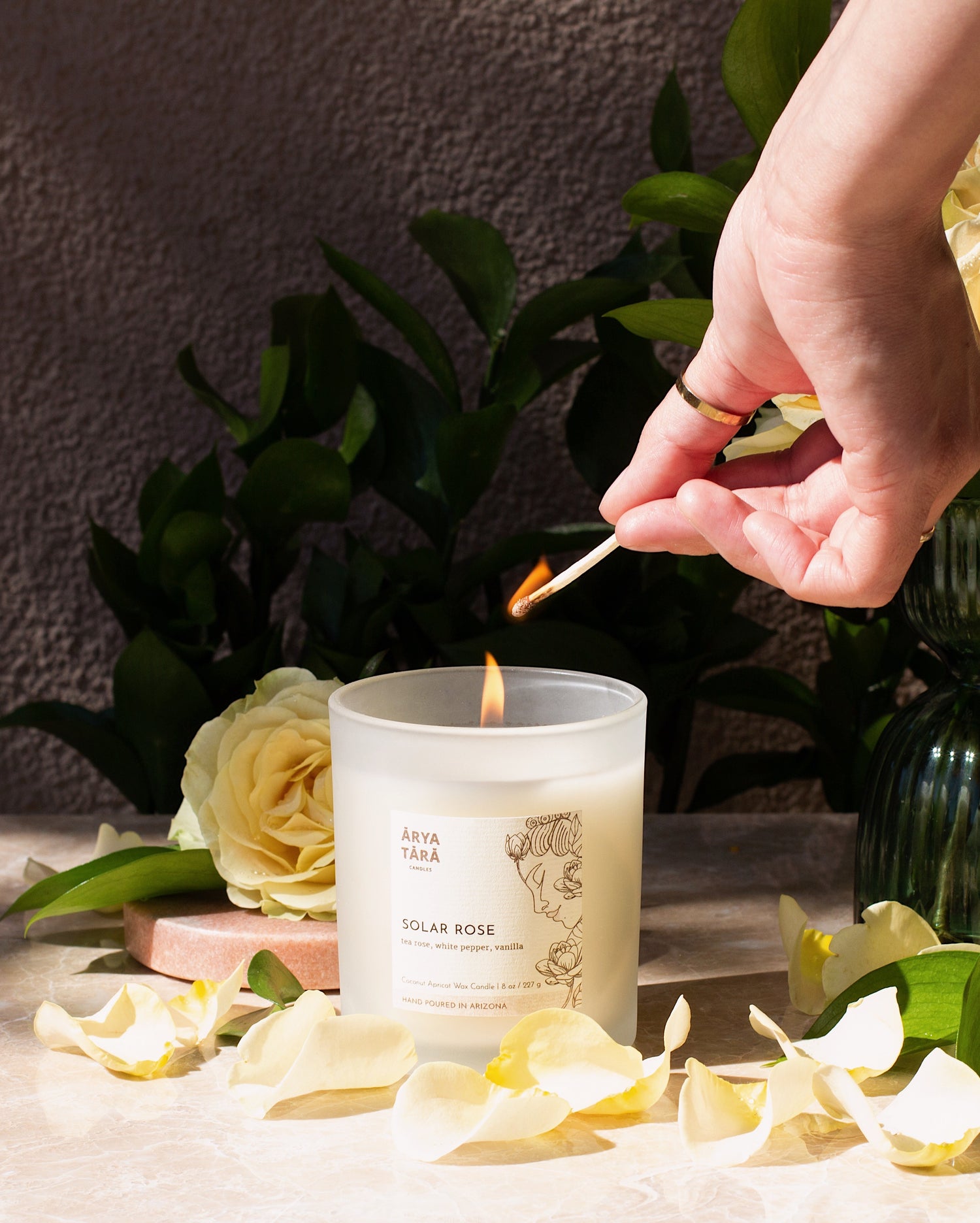 Solar Rose Candle