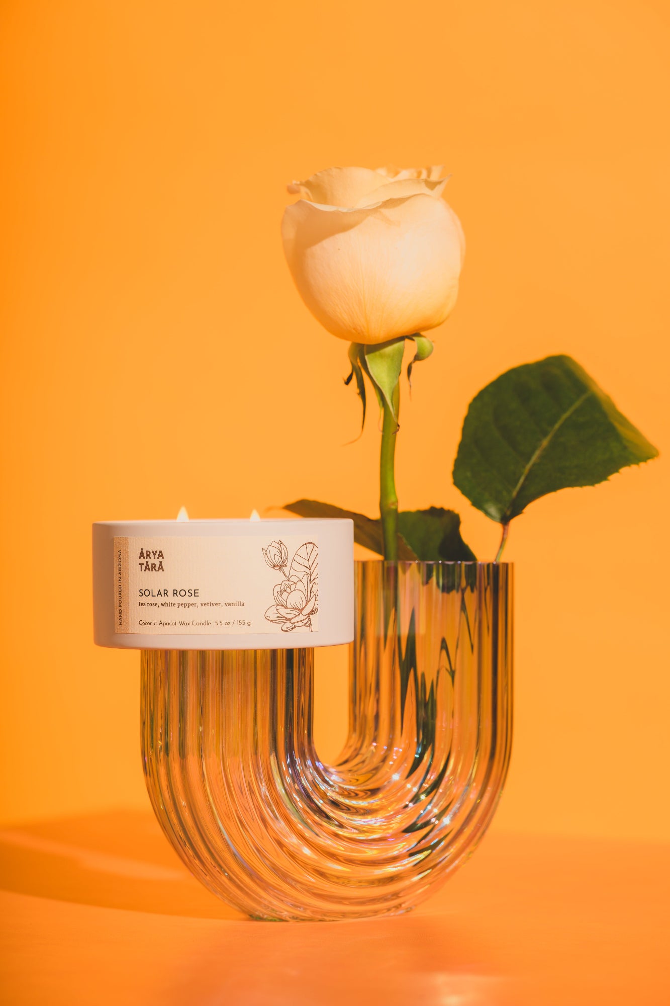 Solar Rose Candle | Ivory Tin