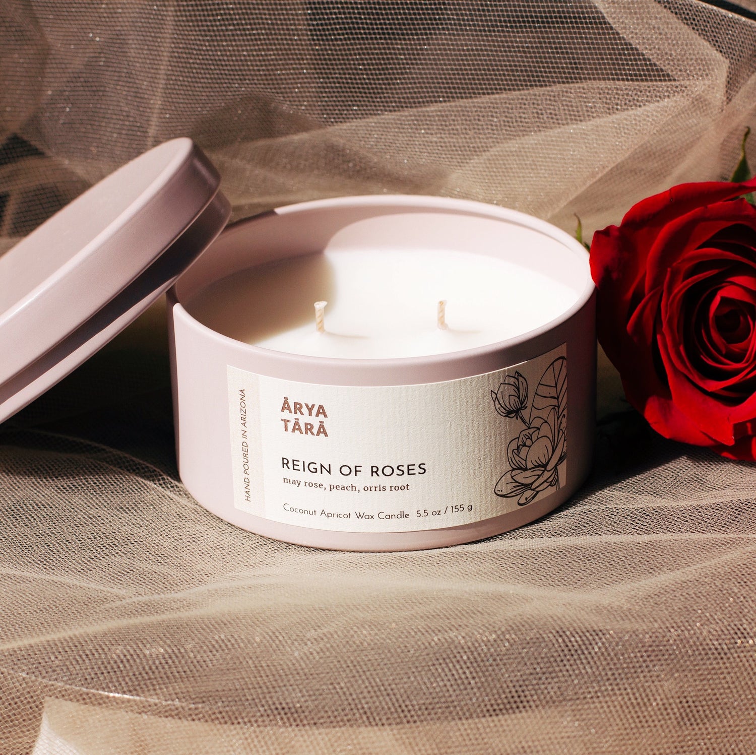 Reign of Roses Candle | Lotus Tin