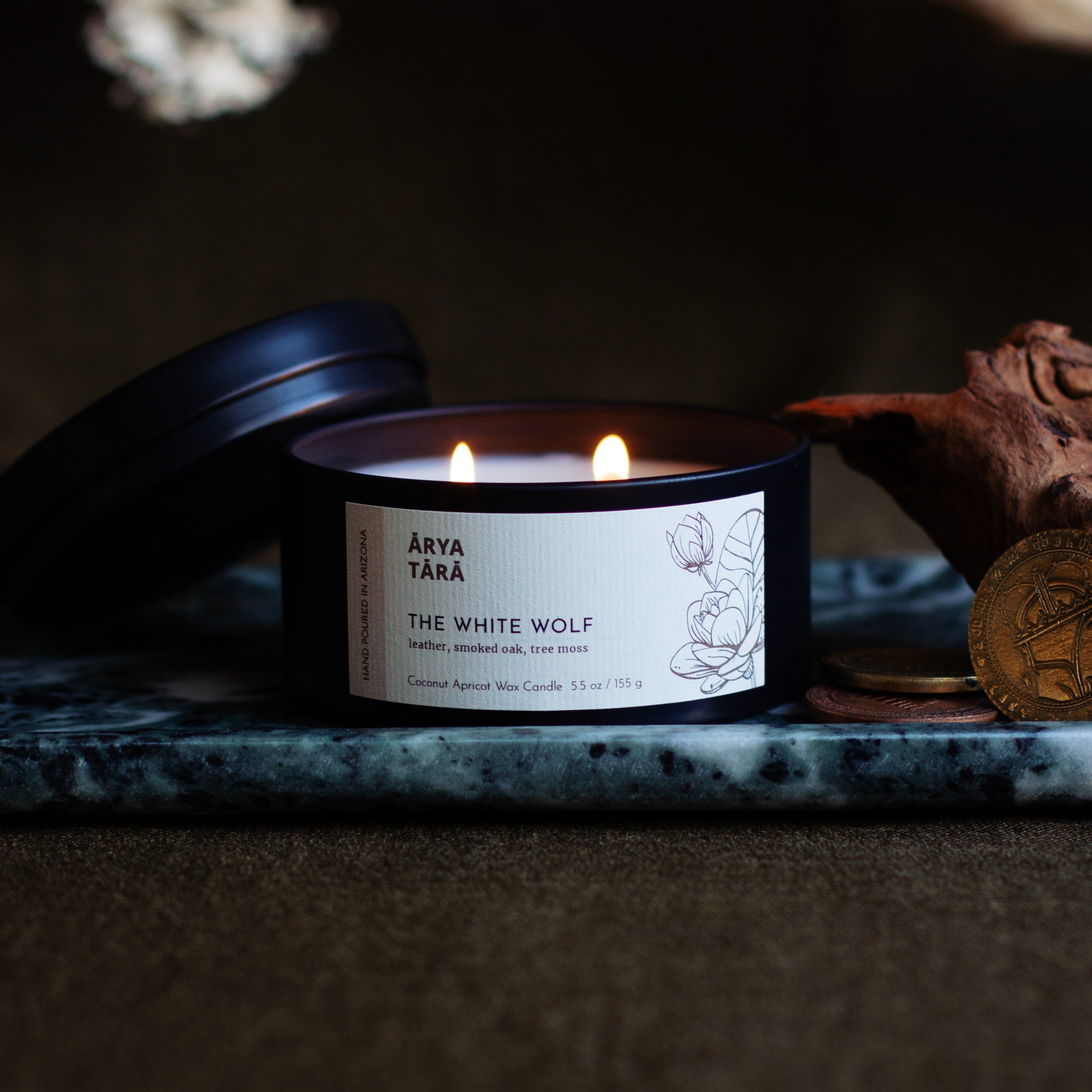 The White Wolf Candle | Onyx Tin